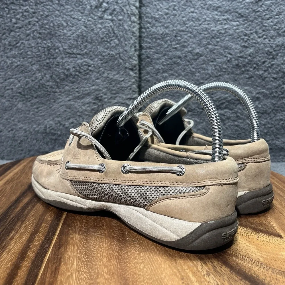Sperry‎ Top Sider Shoes Womens 7.5 Linen Oat Boat Shoe Lace Up 9774329